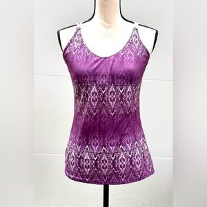 Prana Purple and White Yoga Tank Top